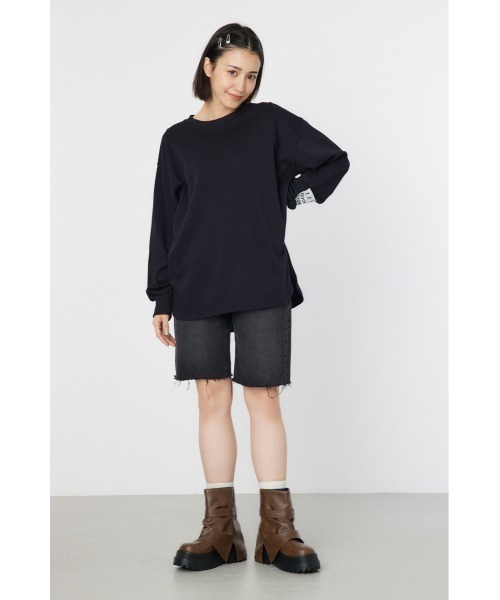 RODEO CROWNS WIDE BOWL(ロデオクラウンズワイドボウル)の「ネームパッチリラックスロングTシャツ(Tシャツ/カットソー・レディース・クリアレッド/オフホワイト/ターコイズブルー/ブラック・FREE)」の13枚目の写真