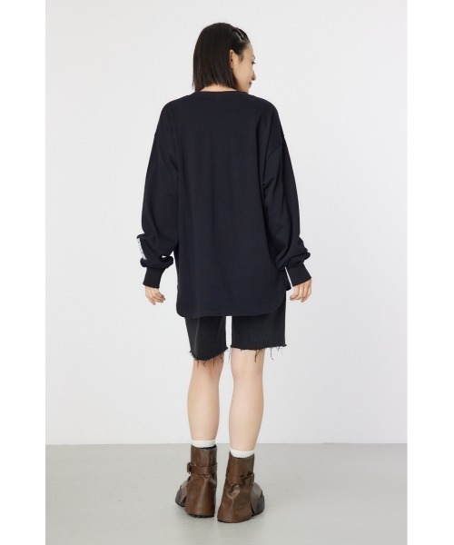 RODEO CROWNS WIDE BOWL(ロデオクラウンズワイドボウル)の「ネームパッチリラックスロングTシャツ(Tシャツ/カットソー・レディース・クリアレッド/オフホワイト/ターコイズブルー/ブラック・FREE)」の14枚目の写真