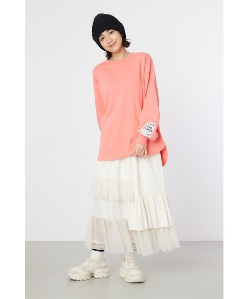 RODEO CROWNS WIDE BOWL(ロデオクラウンズワイドボウル)の「ネームパッチリラックスロングTシャツ(Tシャツ/カットソー・レディース・クリアレッド/オフホワイト/ターコイズブルー/ブラック・FREE)」の19枚目の写真