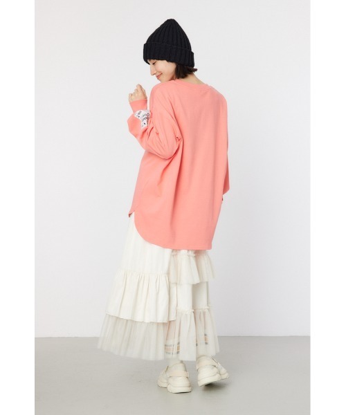 RODEO CROWNS WIDE BOWL(ロデオクラウンズワイドボウル)の「ネームパッチリラックスロングTシャツ(Tシャツ/カットソー・レディース・クリアレッド/オフホワイト/ターコイズブルー/ブラック・FREE)」の20枚目の写真