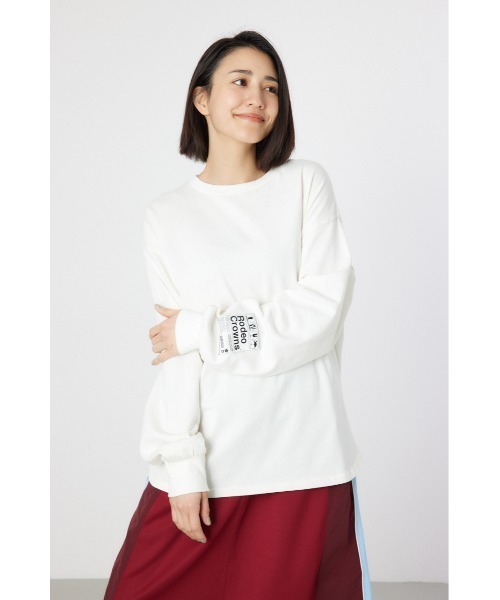 RODEO CROWNS WIDE BOWL(ロデオクラウンズワイドボウル)の「ネームパッチリラックスロングTシャツ(Tシャツ/カットソー・レディース・クリアレッド/オフホワイト/ターコイズブルー/ブラック・FREE)」の21枚目の写真