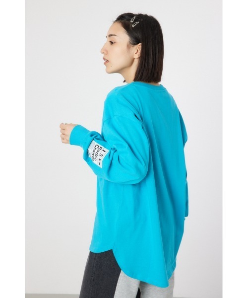 RODEO CROWNS WIDE BOWL(ロデオクラウンズワイドボウル)の「ネームパッチリラックスロングTシャツ(Tシャツ/カットソー・レディース・クリアレッド/オフホワイト/ターコイズブルー/ブラック・FREE)」の6枚目の写真