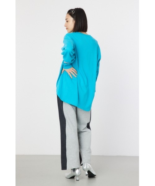 RODEO CROWNS WIDE BOWL(ロデオクラウンズワイドボウル)の「ネームパッチリラックスロングTシャツ(Tシャツ/カットソー・レディース・クリアレッド/オフホワイト/ターコイズブルー/ブラック・FREE)」の9枚目の写真