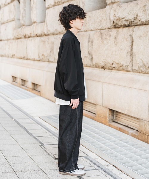 オーバーサイズ TRストレッチMA-1/ジップアップショートブルゾン（MA-1