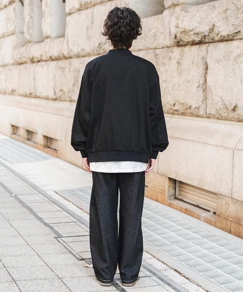 オーバーサイズ TRストレッチMA-1/ジップアップショートブルゾン（MA-1