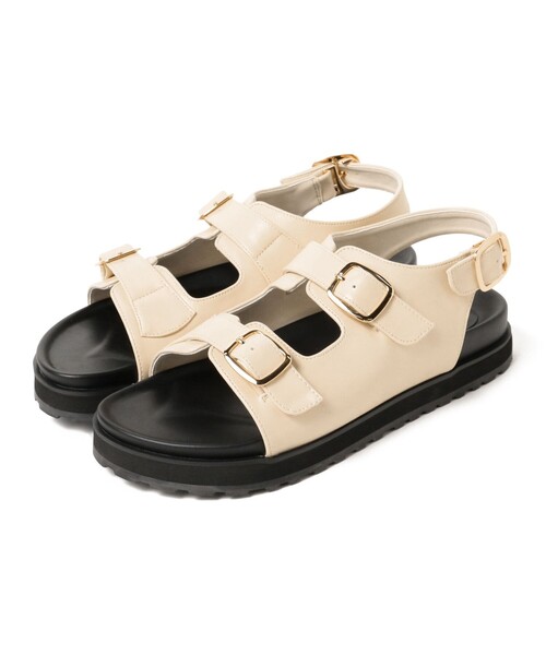 B:MING by BEAMS(ビーミングバイビームス)の「バックルベルト サンダル(22.5~24.5cm)(サンダル・レディース・ホワイト系その他6/ブラック・23.5cm/22.5cm/24.5cm)」の5枚目の写真