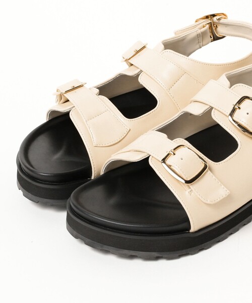 B:MING by BEAMS(ビーミングバイビームス)の「バックルベルト サンダル(22.5~24.5cm)(サンダル・レディース・ホワイト系その他6/ブラック・23.5cm/22.5cm/24.5cm)」の6枚目の写真