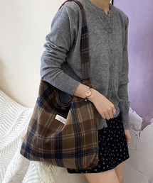 Mejoul（メジュール）の「【A4対応】チェック柄クロストートバッグ（トートバッグ）」