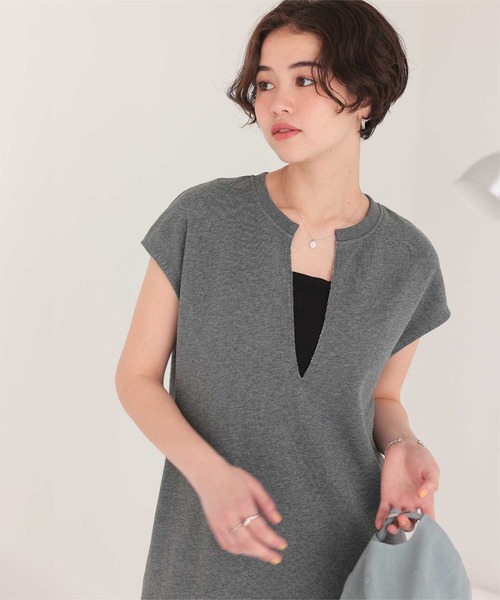 titivate(ティティベイト)の「キーネックIラインスウェットワンピース(ワンピース・レディース・ブラック/グレー/チャコール/オートミール/オリーブ・SP/L/S/M)」の18枚目の写真