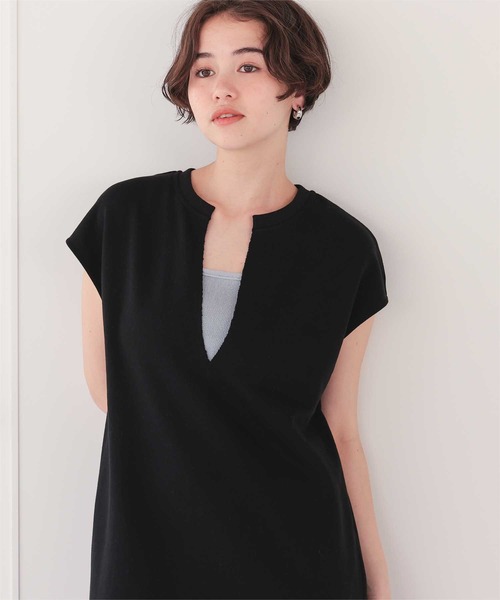 titivate(ティティベイト)の「キーネックIラインスウェットワンピース(ワンピース・レディース・ブラック/グレー/チャコール/オートミール/オリーブ・SP/L/S/M)」の7枚目の写真