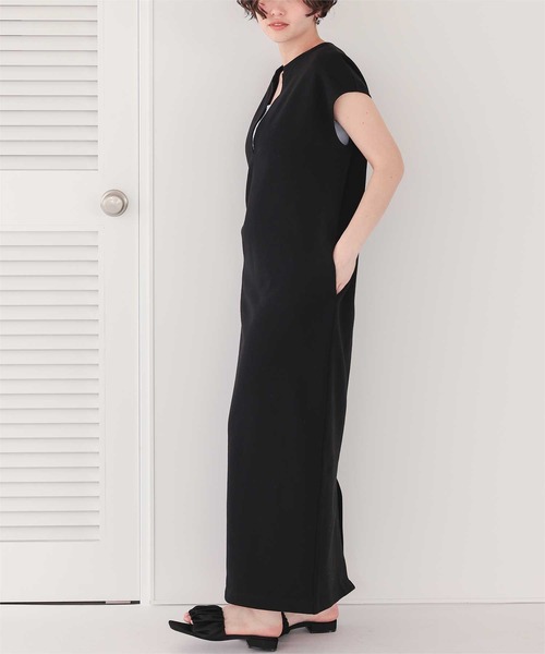 titivate(ティティベイト)の「キーネックIラインスウェットワンピース(ワンピース・レディース・ブラック/グレー/チャコール/オートミール/オリーブ・SP/L/S/M)」の9枚目の写真