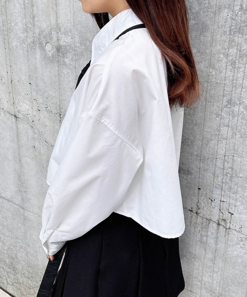 INGNI（イング）の「ネクタイ付ショートシャツ（シャツ/ブラウス・レディース・サックスブルー系5/ホワイト×ブラック/ホワイト系その他7・M）」の15枚目の写真