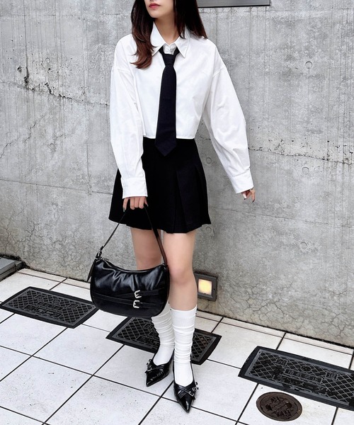 INGNI（イング）の「ネクタイ付ショートシャツ（シャツ/ブラウス・レディース・サックスブルー系5/ホワイト×ブラック/ホワイト系その他7・M）」の17枚目の写真