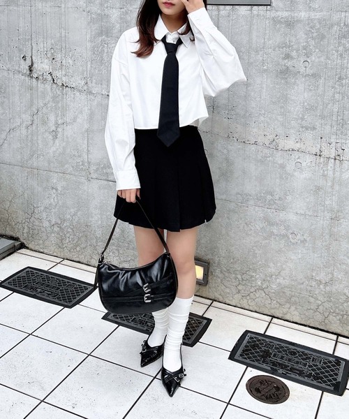 INGNI（イング）の「ネクタイ付ショートシャツ（シャツ/ブラウス・レディース・サックスブルー系5/ホワイト×ブラック/ホワイト系その他7・M）」の19枚目の写真