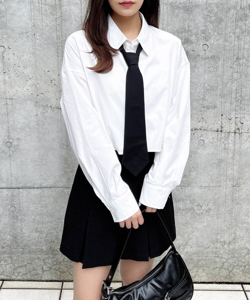 INGNI（イング）の「ネクタイ付ショートシャツ（シャツ/ブラウス・レディース・サックスブルー系5/ホワイト×ブラック/ホワイト系その他7・M）」の13枚目の写真