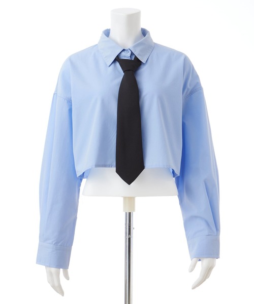 INGNI（イング）の「ネクタイ付ショートシャツ（シャツ/ブラウス・レディース・サックスブルー系5/ホワイト×ブラック/ホワイト系その他7・M）」の8枚目の写真