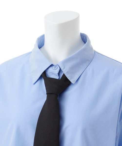 INGNI（イング）の「ネクタイ付ショートシャツ（シャツ/ブラウス・レディース・サックスブルー系5/ホワイト×ブラック/ホワイト系その他7・M）」の9枚目の写真