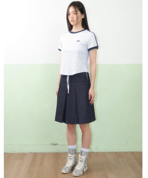 AMESWORLDWIDE(アメスワールドワイド)の「A'GEM/9 × .kom 『AMESWORLDWIDE/アメスワールドワイド』A NUMBERING LINETAPE TEE /ナンバリングラインテープTEE(Tシャツ/カットソー・レディース・アイボリー/ブラック/グレー・S)」の5枚目の写真