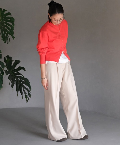 AKTE（アクテ）の「スナップボタンニットカーディガン（カーディガン/ボレロ・レディース・チャコールグレー/ベージュ系/レッド・FREE）」の19枚目の写真