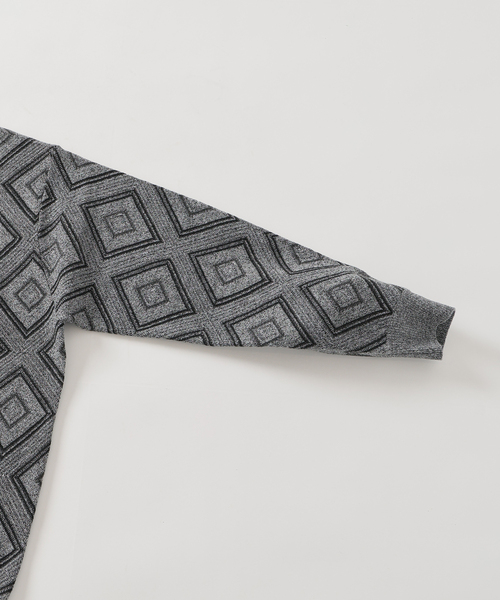417 EDIFICE（フォーワンセブンエディフィス）の「タイルパターン ジガラ カーディガン（カーディガン/ボレロ・メンズ・ホワイト/チャコールグレー/ブルー・MEDIUM/LARGE）」の6枚目の写真