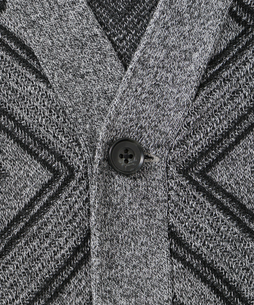 417 EDIFICE（フォーワンセブンエディフィス）の「タイルパターン ジガラ カーディガン（カーディガン/ボレロ・メンズ・ホワイト/チャコールグレー/ブルー・MEDIUM/LARGE）」の7枚目の写真