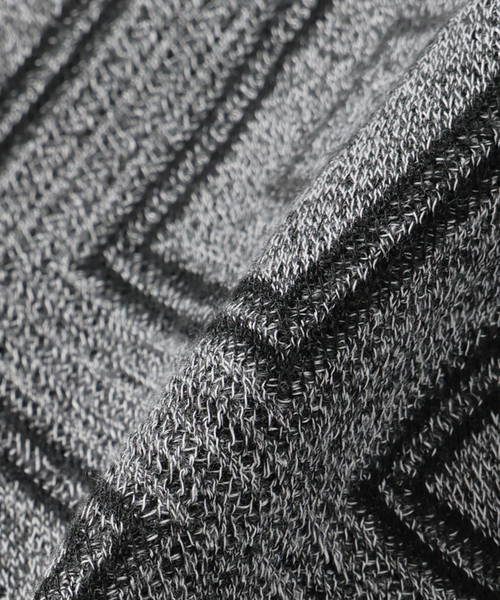 417 EDIFICE（フォーワンセブンエディフィス）の「タイルパターン ジガラ カーディガン（カーディガン/ボレロ・メンズ・ホワイト/チャコールグレー/ブルー・MEDIUM/LARGE）」の8枚目の写真