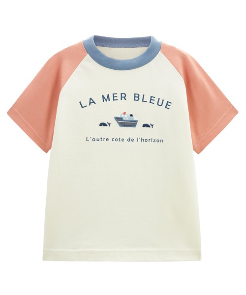 combimini(コンビミニ)の「半袖ラグランTシャツ(Tシャツ/カットソー・キッズ・ネイビー/キナリ・80/90/100/110/120)」の6枚目の写真