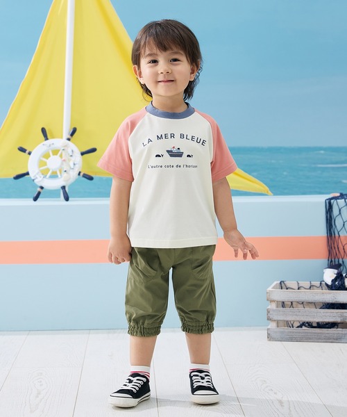 combimini(コンビミニ)の「半袖ラグランTシャツ(Tシャツ/カットソー・キッズ・ネイビー/キナリ・80/90/100/110/120)」の3枚目の写真