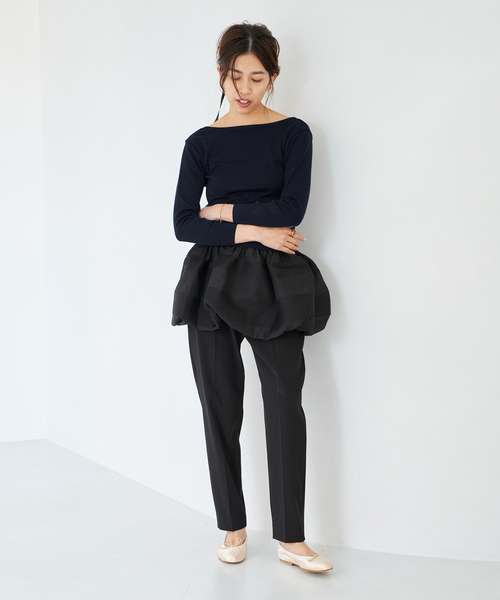 IENA Mer cotton セーターマシン 七分袖 プルオーバー　白 IENA tシャツ Mer cotton セーターマシン 七分袖 プルオーバー