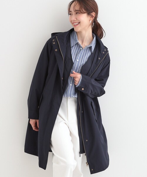 SHOO・LA・RUE（シューラルー）の「【撥水/防花粉/S-LL】ライナー付き ミリタリーフーデッドコート（その他アウター・レディース・ネイビー/カーキ/ベージュ・03/04/01/02）」の3枚目の写真