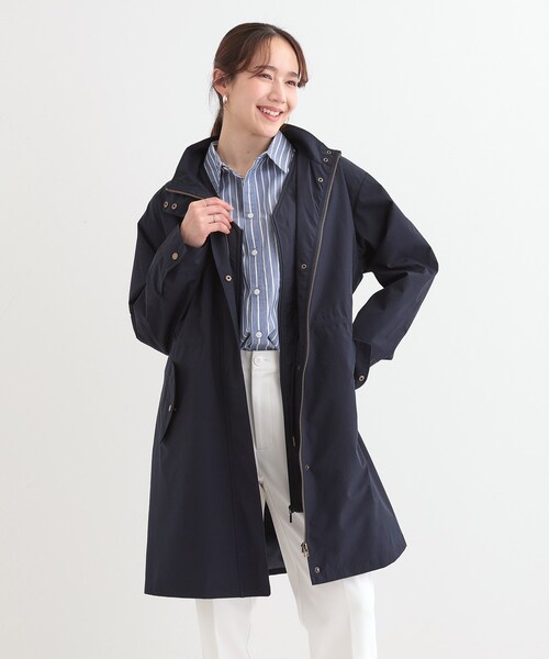 SHOO・LA・RUE（シューラルー）の「【撥水/防花粉/S-LL】ライナー付き ミリタリーフーデッドコート（その他アウター・レディース・ネイビー/カーキ/ベージュ・03/04/01/02）」の11枚目の写真