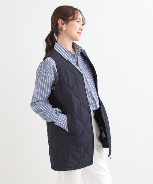 SHOO・LA・RUE（シューラルー）の「【撥水/防花粉/S-LL】ライナー付き ミリタリーフーデッドコート（その他アウター・レディース・ネイビー/カーキ/ベージュ・03/04/01/02）」の14枚目の写真