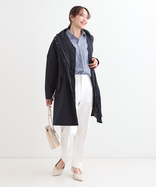 SHOO・LA・RUE（シューラルー）の「【撥水/防花粉/S-LL】ライナー付き ミリタリーフーデッドコート（その他アウター・レディース・ネイビー/カーキ/ベージュ・03/04/01/02）」の15枚目の写真