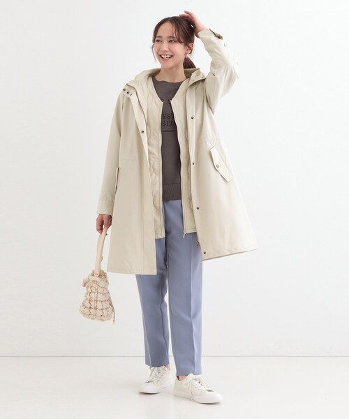 SHOO・LA・RUE（シューラルー）の「【撥水/防花粉/S-LL】ライナー付き ミリタリーフーデッドコート（その他アウター・レディース・ネイビー/カーキ/ベージュ・03/04/01/02）」の22枚目の写真