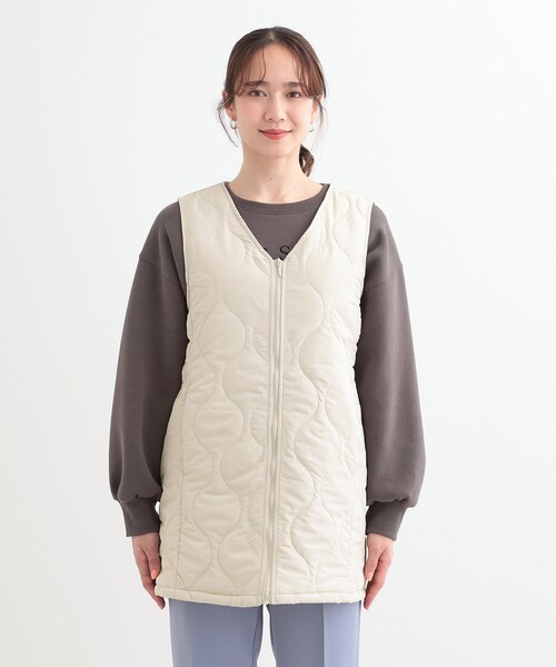 SHOO・LA・RUE（シューラルー）の「【撥水/防花粉/S-LL】ライナー付き ミリタリーフーデッドコート（その他アウター・レディース・ネイビー/カーキ/ベージュ・03/04/01/02）」の5枚目の写真