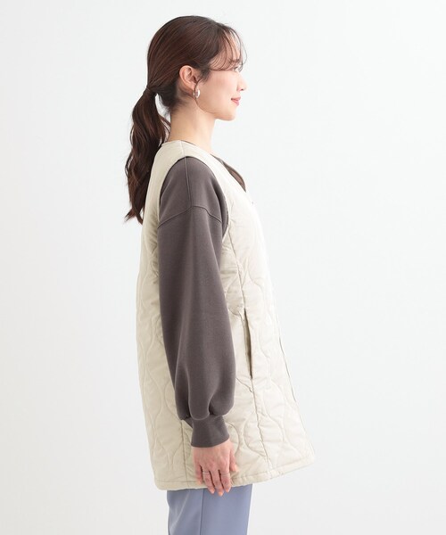 SHOO・LA・RUE（シューラルー）の「【撥水/防花粉/S-LL】ライナー付き ミリタリーフーデッドコート（その他アウター・レディース・ネイビー/カーキ/ベージュ・03/04/01/02）」の6枚目の写真