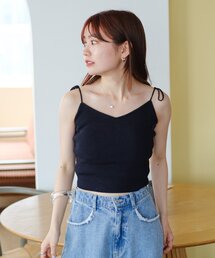 【新色追加/カップ取り外し可/5色展開】カップ付きラメキャミ