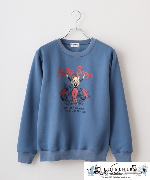 BETTY BOOP(ベティ・ブープ)の「BETTY BOOP(TM)裏起毛トレーナー(スウェット・メンズ・ブラック/オートミール/チャコール/オフホワイト/レッド/グレイッシュブルー・L/M/LL)」の8枚目の写真