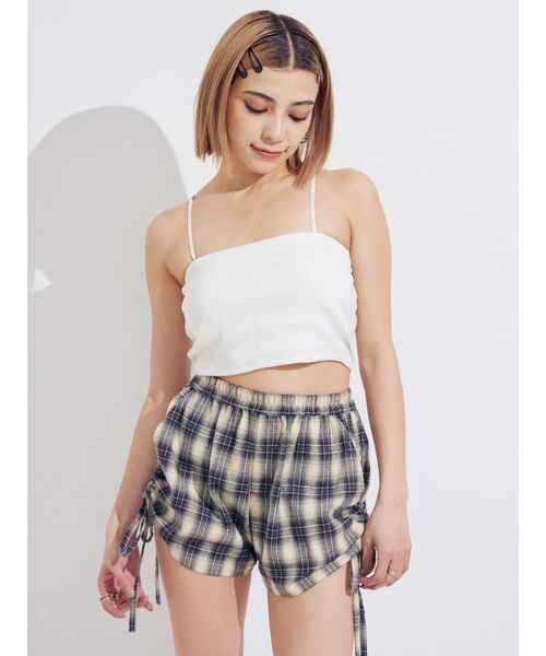 EVRIS（エヴリス）の「サイドギャザーチェックショートパンツ【セットアップ着用可能】（その他パンツ・レディース・レッド/ブルー・FREE）」の11枚目の写真