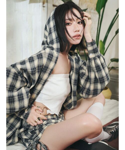 EVRIS（エヴリス）の「サイドギャザーチェックショートパンツ【セットアップ着用可能】（その他パンツ・レディース・レッド/ブルー・FREE）」の17枚目の写真