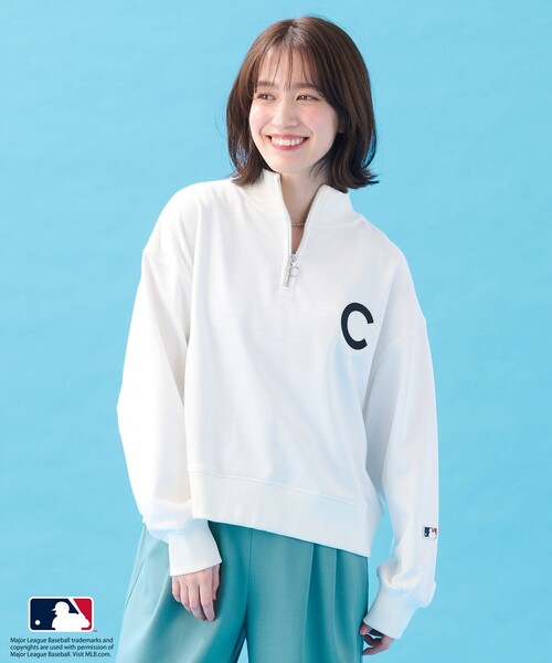 ANY(エニィ)の「MLB/メジャーリーグベースボール ジップスウェット(Tシャツ/カットソー・レディース・ブルー系/ホワイト系/ライトグレー系・4)」の1枚目の写真