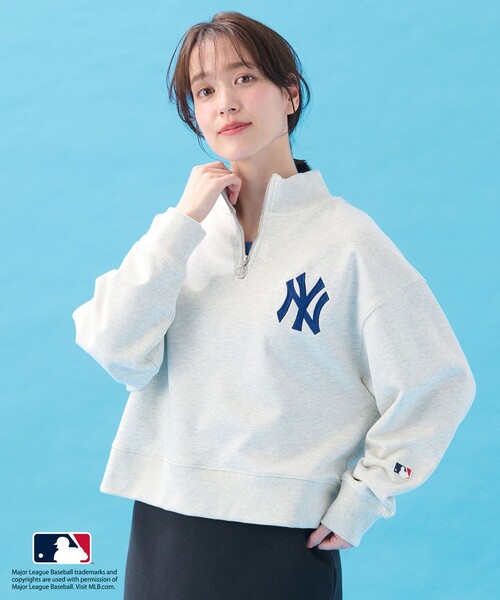ANY(エニィ)の「MLB/メジャーリーグベースボール ジップスウェット(Tシャツ/カットソー・レディース・ブルー系/ホワイト系/ライトグレー系・4)」の2枚目の写真