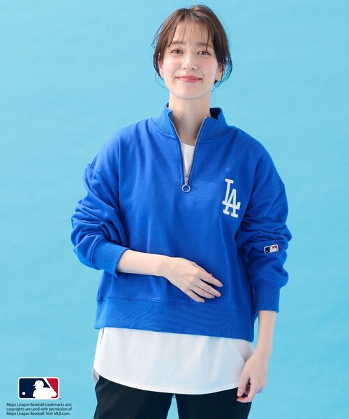 ANY(エニィ)の「MLB/メジャーリーグベースボール ジップスウェット(Tシャツ/カットソー・レディース・ブルー系/ホワイト系/ライトグレー系・4)」の3枚目の写真