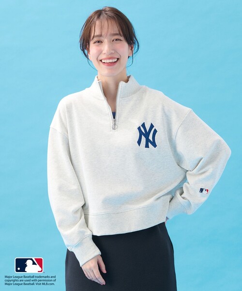 ANY(エニィ)の「MLB/メジャーリーグベースボール ジップスウェット(Tシャツ/カットソー・レディース・ブルー系/ホワイト系/ライトグレー系・4)」の7枚目の写真