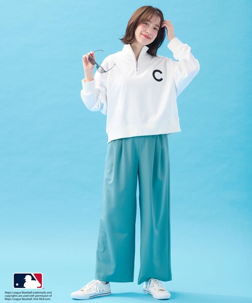 ANY(エニィ)の「MLB/メジャーリーグベースボール ジップスウェット(Tシャツ/カットソー・レディース・ブルー系/ホワイト系/ライトグレー系・4)」の10枚目の写真