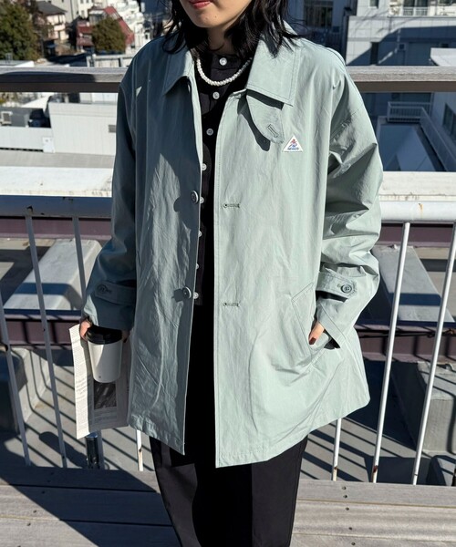 GEVACO（ゲバコ）の「【GEVACO/ゲバコ】ステンカラーミドル丈コート（ステンカラーコート・レディース・ネイビー/ミント/ベージュ・38）」の3枚目の写真