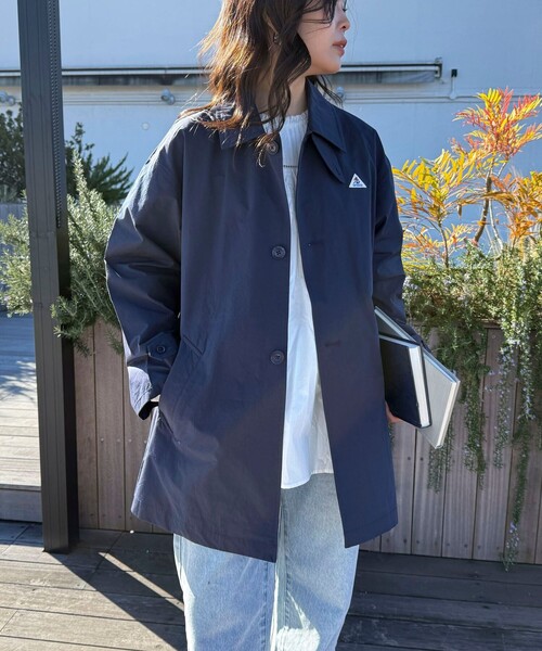 GEVACO（ゲバコ）の「【GEVACO/ゲバコ】ステンカラーミドル丈コート（ステンカラーコート・レディース・ネイビー/ミント/ベージュ・38）」の5枚目の写真