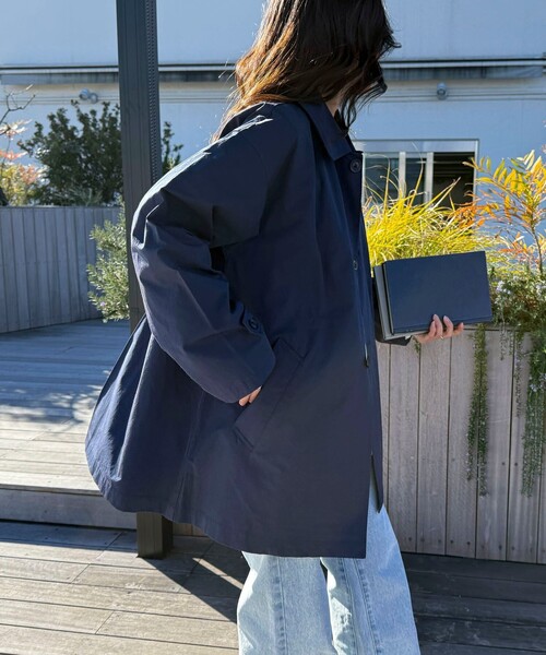 GEVACO（ゲバコ）の「【GEVACO/ゲバコ】ステンカラーミドル丈コート（ステンカラーコート・レディース・ネイビー/ミント/ベージュ・38）」の8枚目の写真