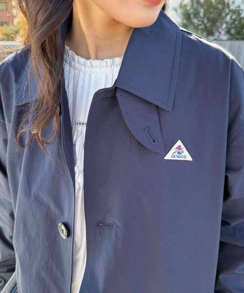 GEVACO（ゲバコ）の「【GEVACO/ゲバコ】ステンカラーミドル丈コート（ステンカラーコート・レディース・ネイビー/ミント/ベージュ・38）」の10枚目の写真