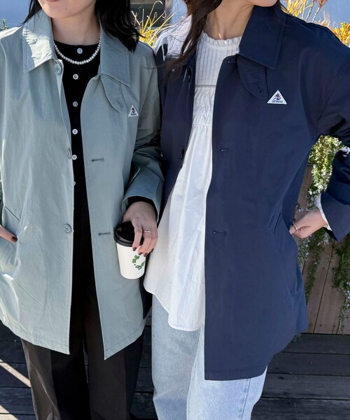 GEVACO（ゲバコ）の「【GEVACO/ゲバコ】ステンカラーミドル丈コート（ステンカラーコート・レディース・ネイビー/ミント/ベージュ・38）」の13枚目の写真
